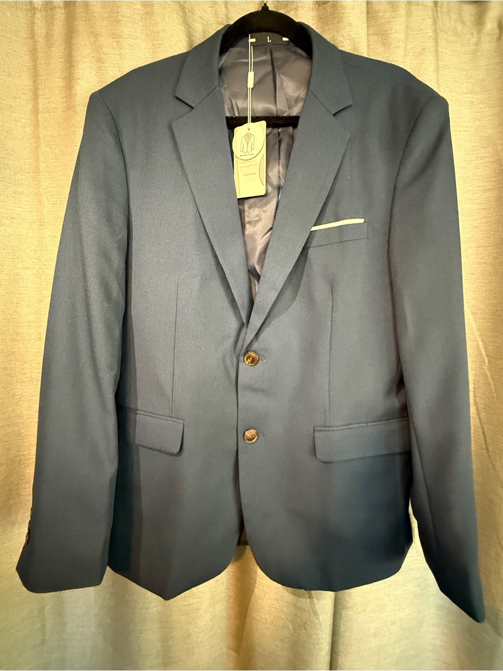 Men's Navy Blue Two-Button Blazer